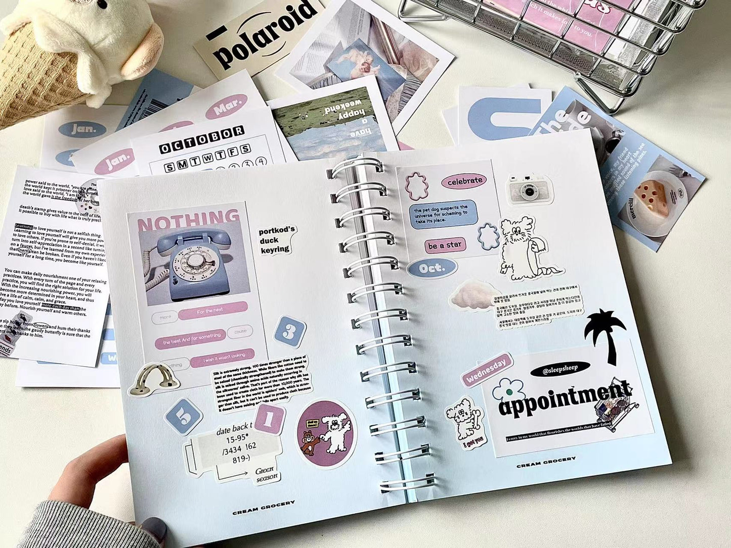 SSS - Pink/Blue | 20pcs Deco Pack | Ephemera Paper | Sticker