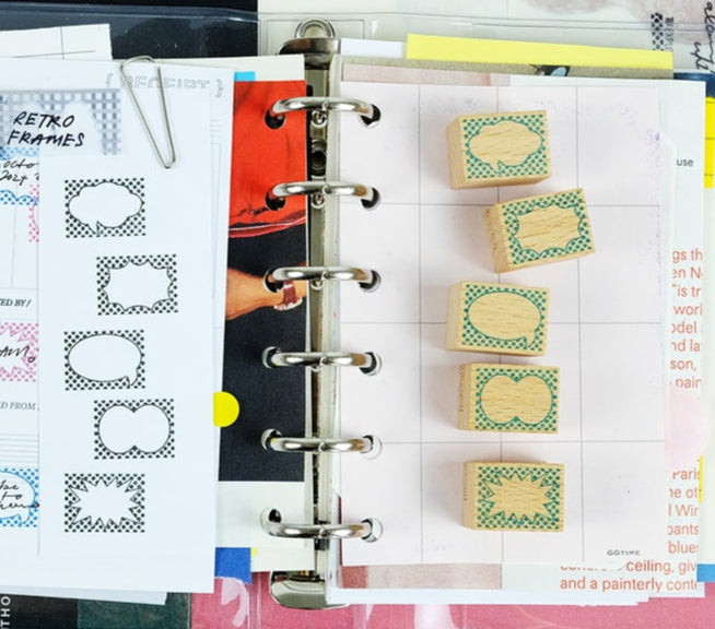 NEW! Kurukynki - Retro Frame | 5pcs Rubber Stamp Set