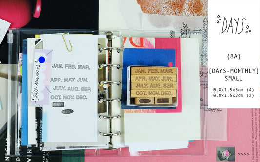 NEW! Kurukynki - Days - Monthly (small) | 6pcs Rubber Stamp Set