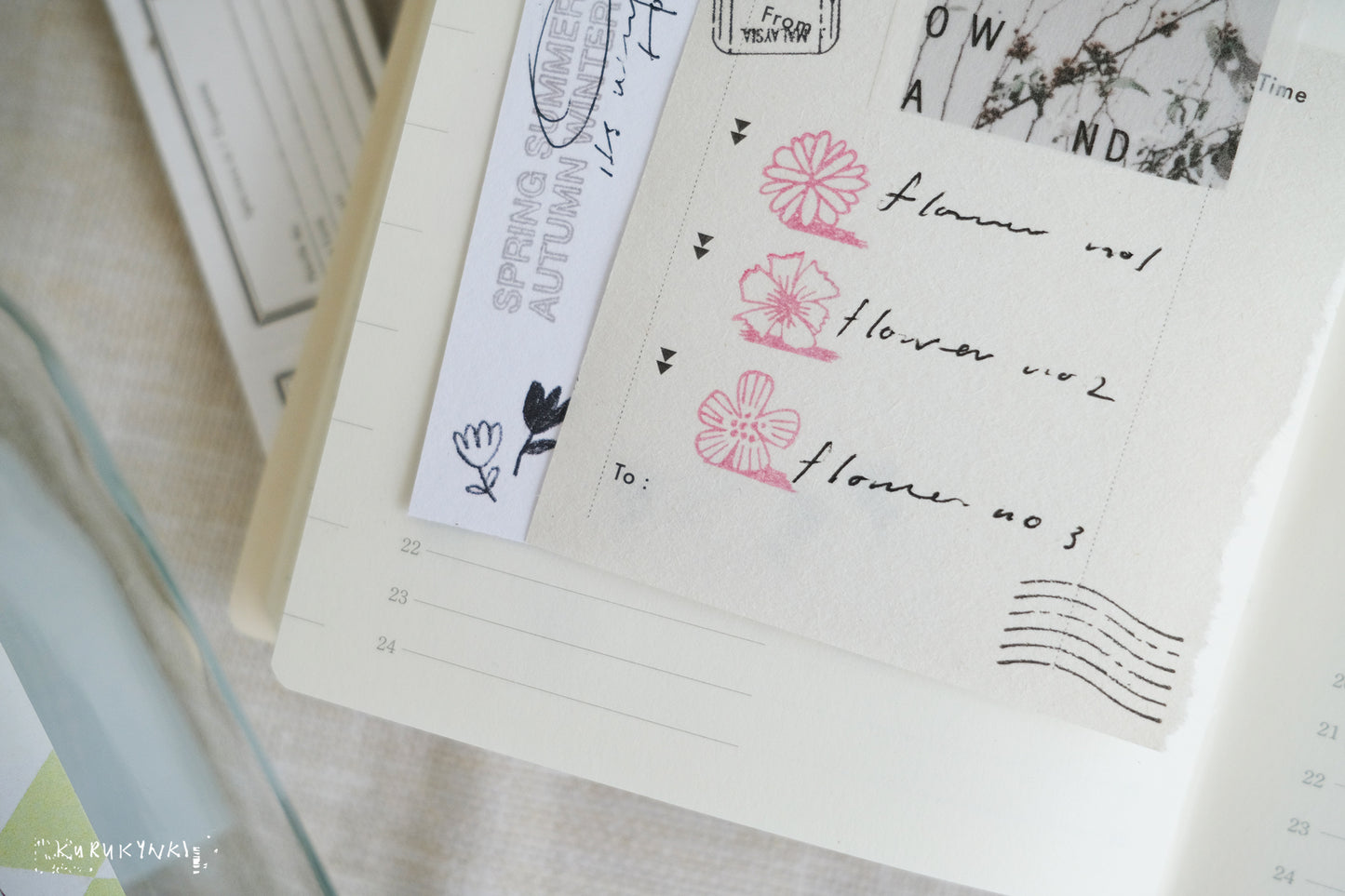 Kurukynki - Little Flower | 6pcs Rubber Stamp Set
