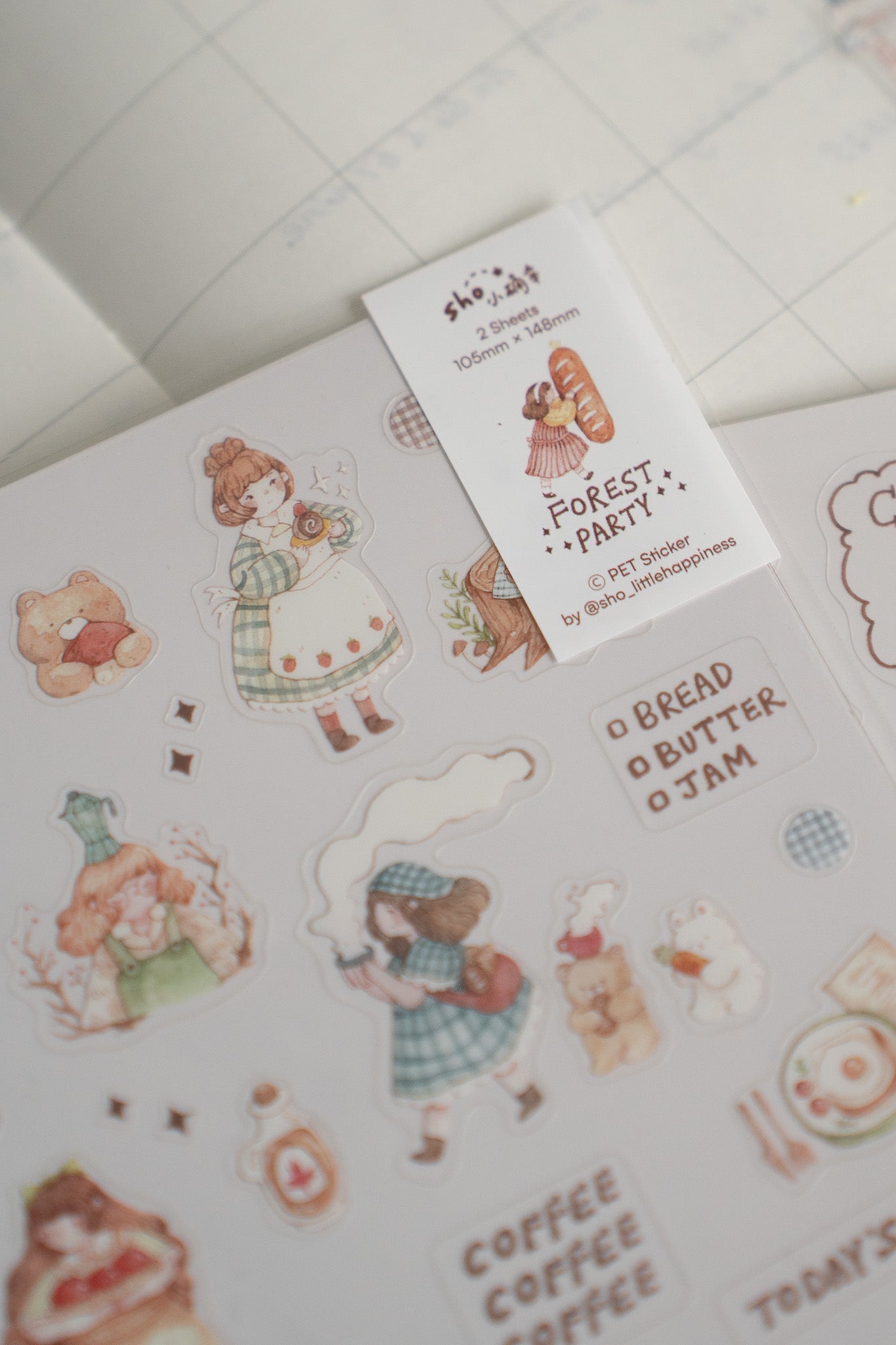 NEW! Sho Little Happiness - Forest Party | Kiss-cut | 2 Sheets | Different Design | PET Sticker