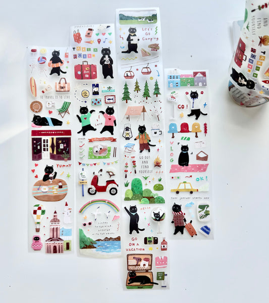 NEW! Spring Forth - Travel Kitty | Kiss-cut | 5cm PET Tape | Release Paper | 6M
