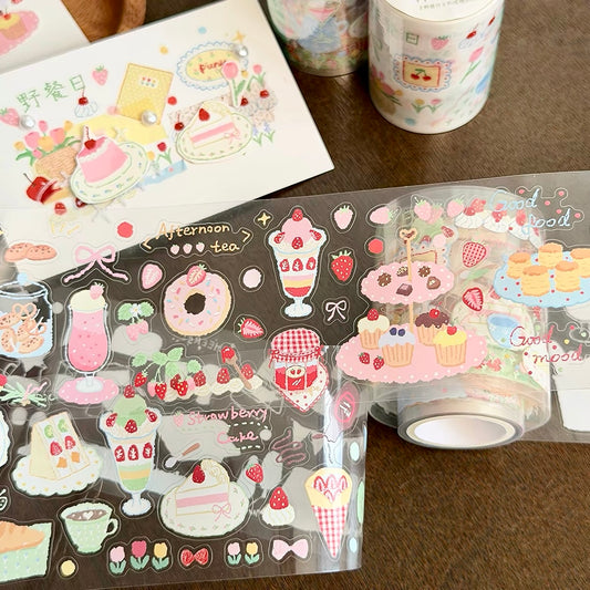 NEW! CCXX Studio - Strawberry Cake | Kiss-cut | 6cm Tape | Release Paper | 5M