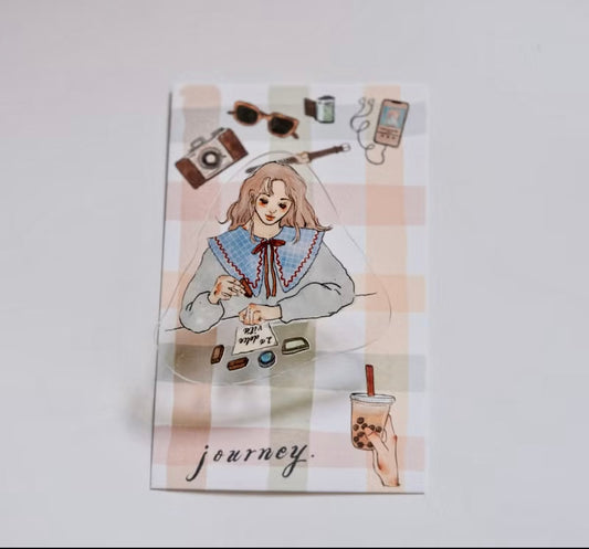 NEW! La Dolce Vita - Stamp Girl | Acrylic Clip | Journaling Accessory