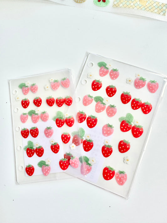 NEW! CCXX Studio - Strawberry | Acrylic Card with Holes | M5/A7 Divider Page | Journal Accessories