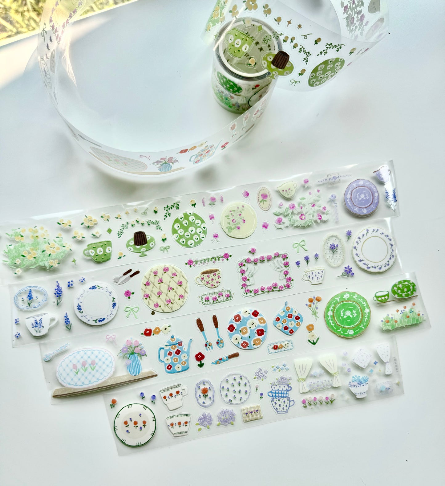 NEW! CCXX Studio - Garden Tableware | Kiss-cut | 4cm PET Tape | Release Paper | 5M