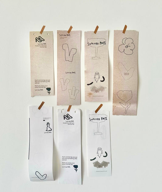 Summer Papi - Simple Sketch | 10 Sheets | Double-sided Design |  1M Ephemera Paper | Wall Decoration | Journaling Accessories