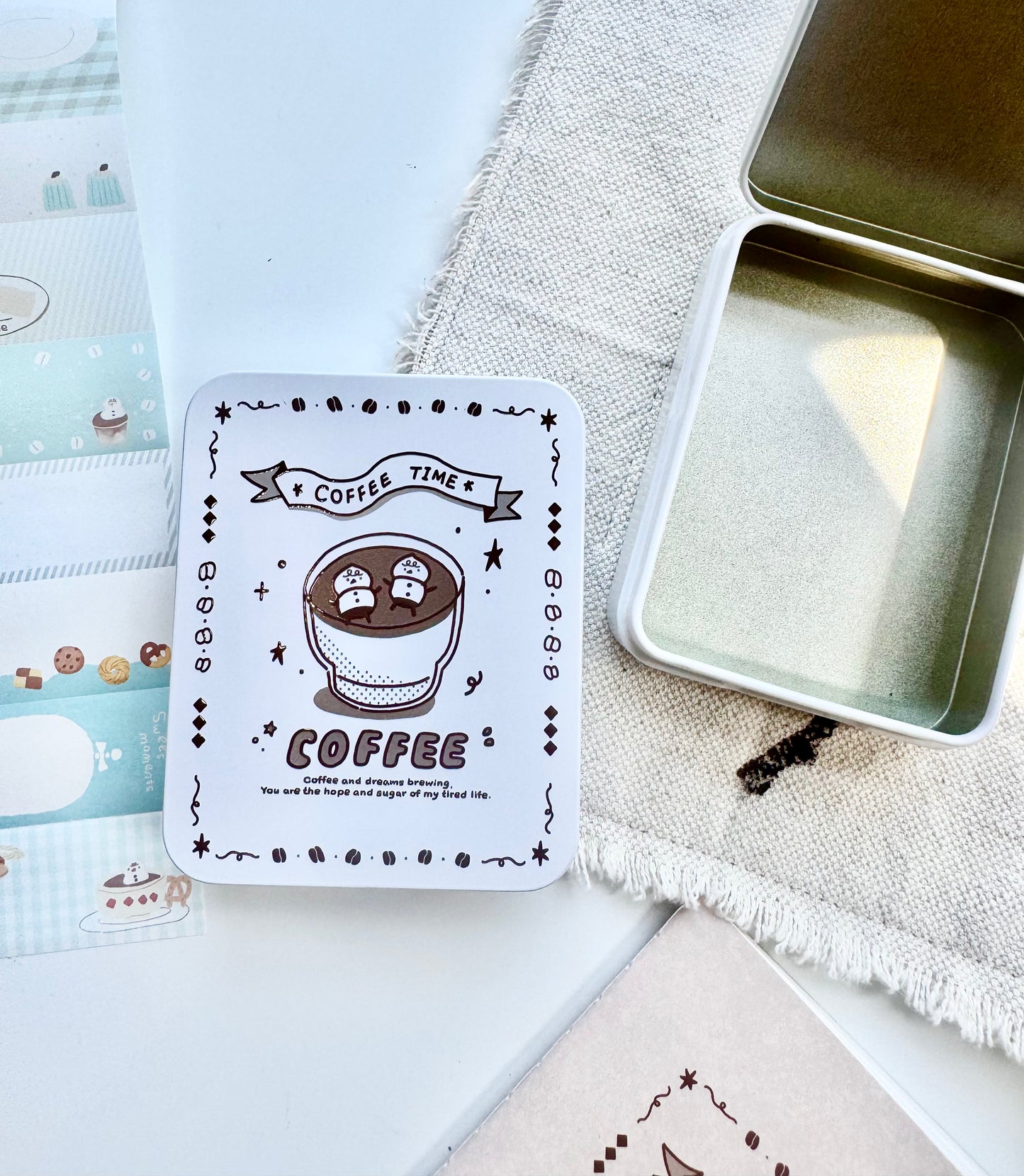 NEW! Rolling Island - Small Tin Box | Organizer | Desk Decor | box only | Journaling Accessory