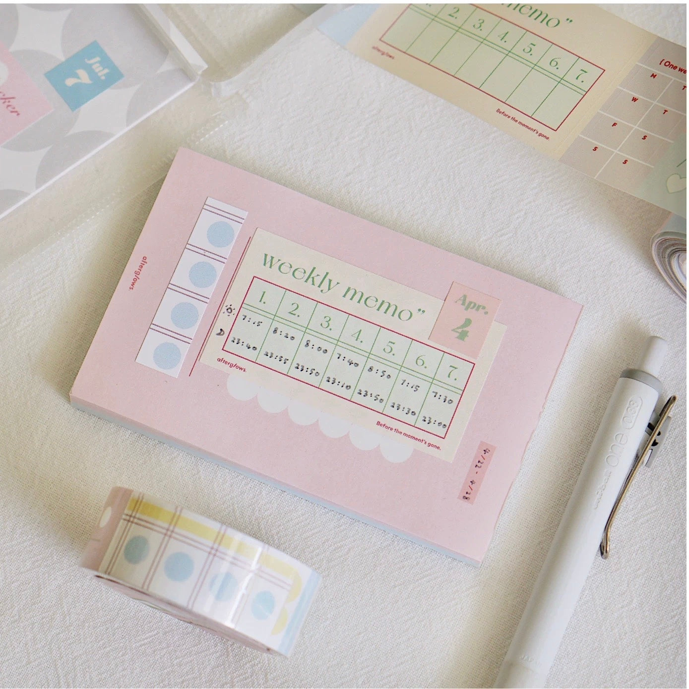 Afterglows - Weekly Trackers | 4cm Kiss-cut Sticker Tape | Release Paper | 5M