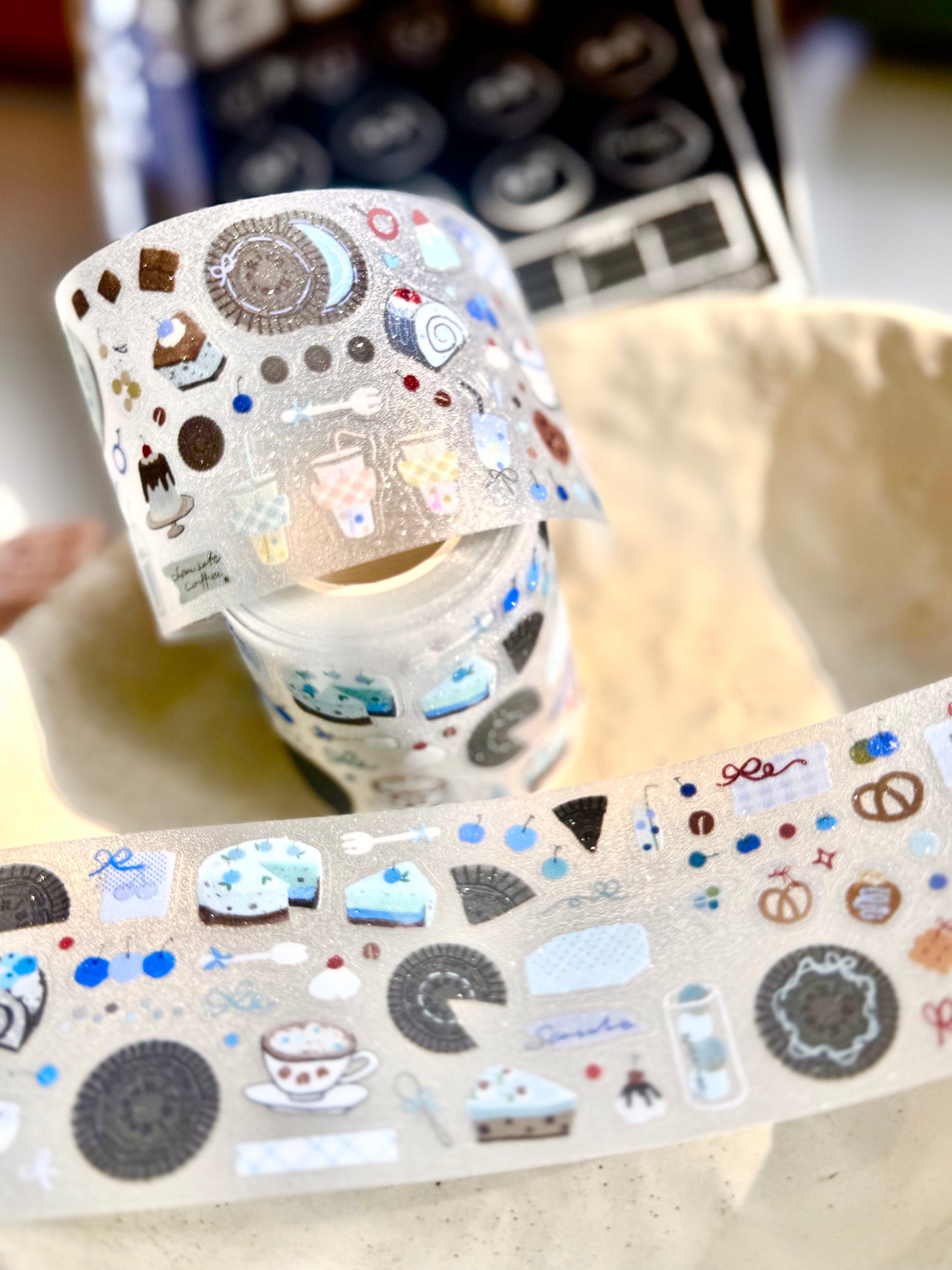 NEW! Wines - Sea Salt Oreo | Kiss-cut | 5cm Glitter PET Tape | Release Paper | 5.25M