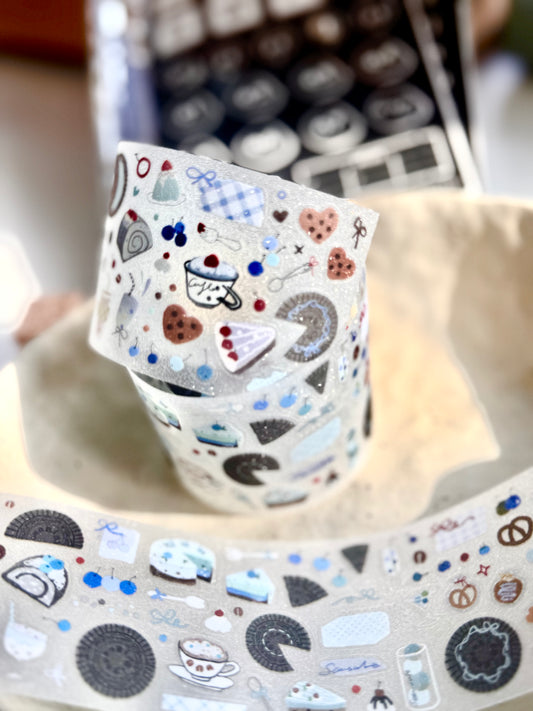 NEW! Wines - Sea Salt Oreo | Kiss-cut | 5cm Glitter PET Tape | Release Paper | 5.25M