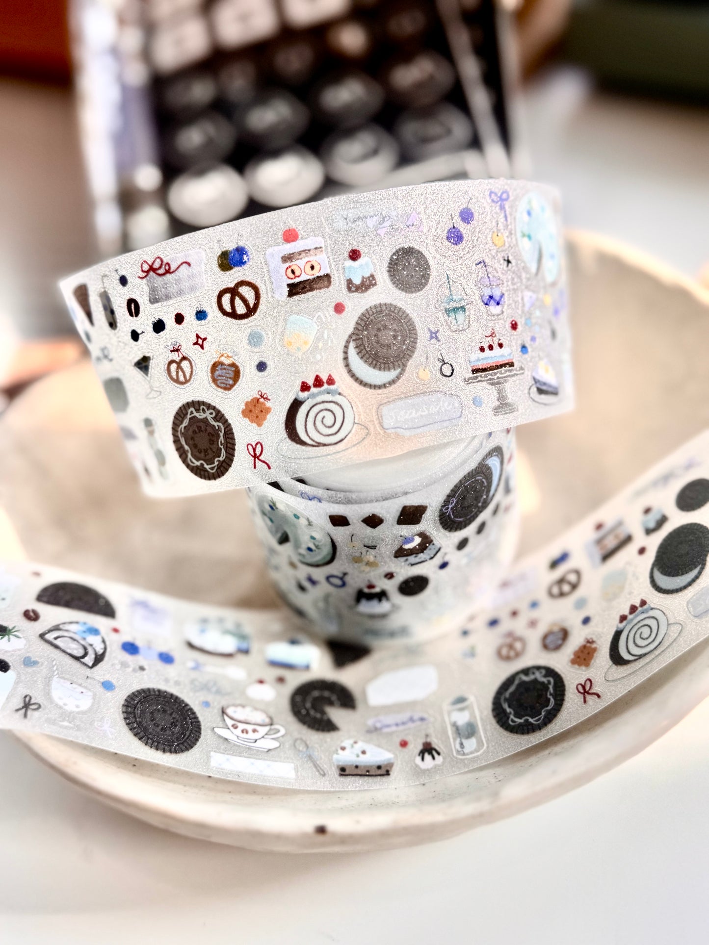 NEW! Wines - Sea Salt Oreo | Kiss-cut | 5cm Glitter PET Tape | Release Paper | 5.25M