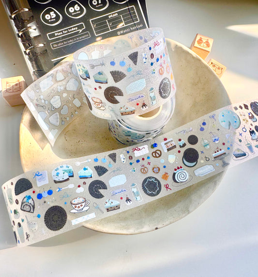 NEW! Wines - Sea Salt Oreo | Kiss-cut | 5cm Glitter PET Tape | Release Paper | 5.25M