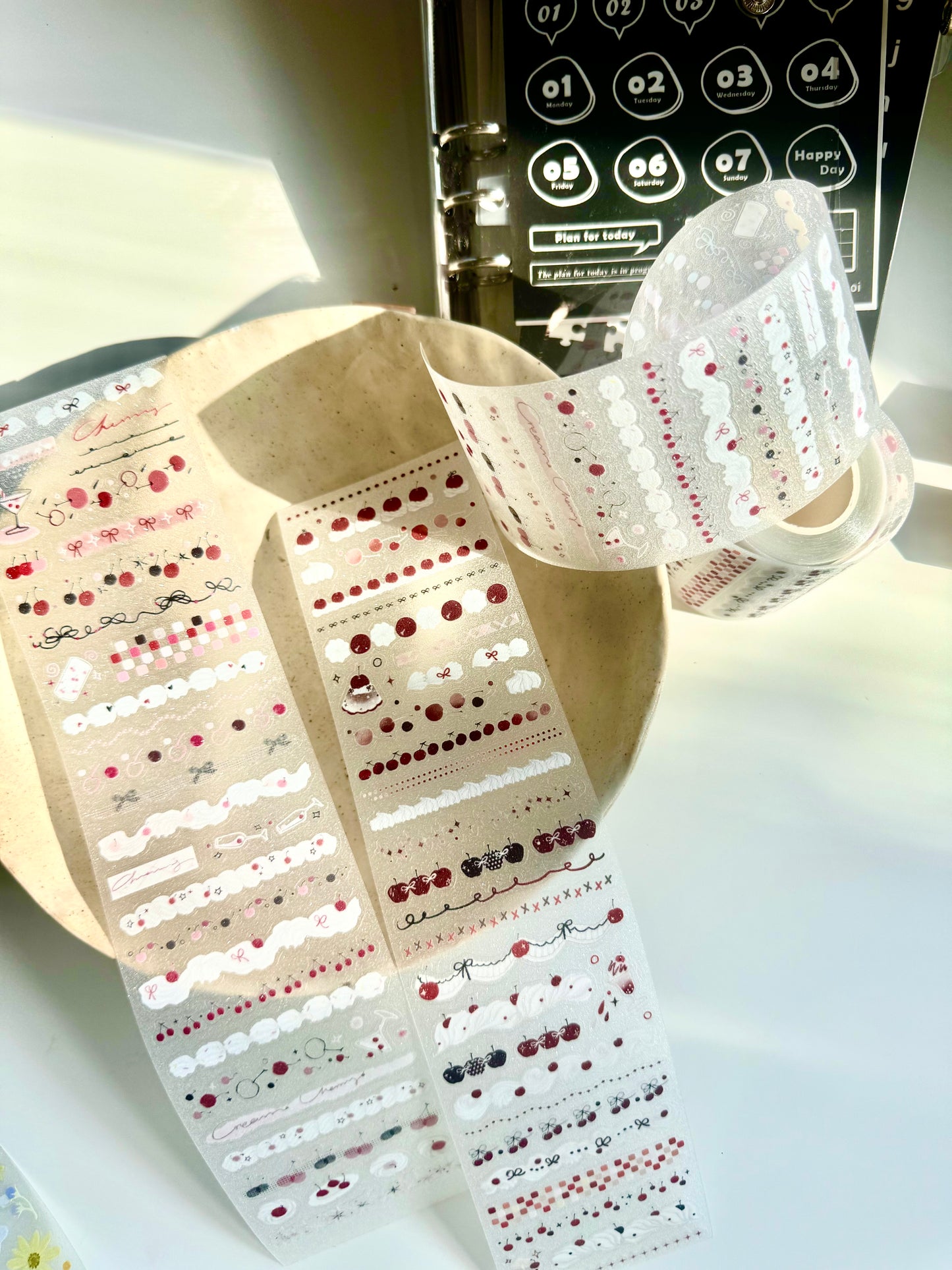 NEW! Wines - Cherry Cream | Kiss-cut | 6cm Glitter PET Tape | Release Paper | 5M