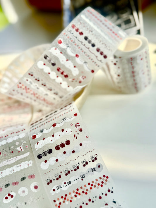 NEW! Wines - Cherry Cream | Kiss-cut | 6cm Glitter PET Tape | Release Paper | 5M