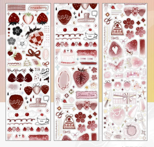 NEW! Wines - Strawberry Cheesecake | Kiss-cut | 5cm Glitter PET Tape | Release Paper | 5.25M