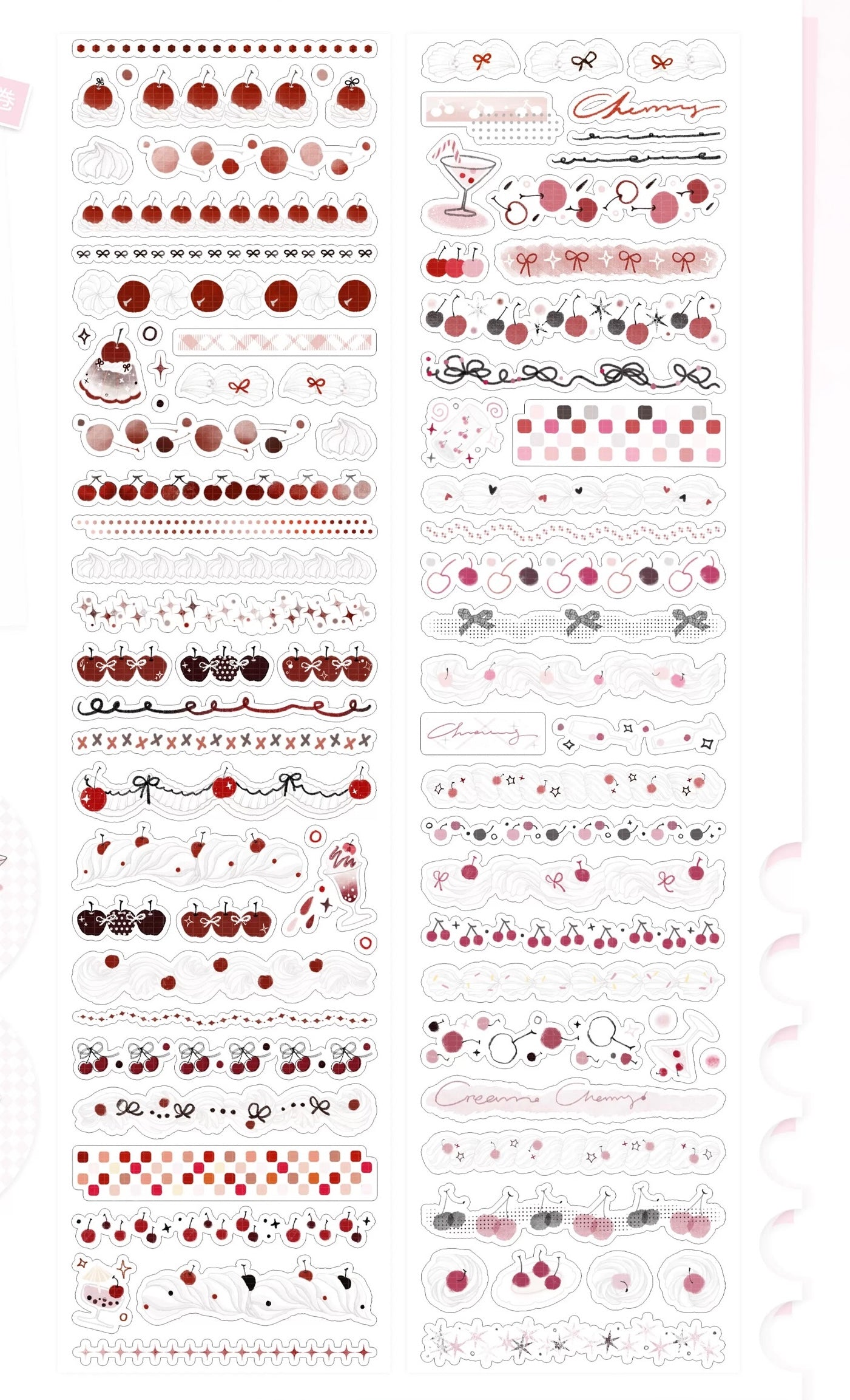 NEW! Wines - Cherry Cream | Kiss-cut | 6cm Glitter PET Tape | Release Paper | 5M