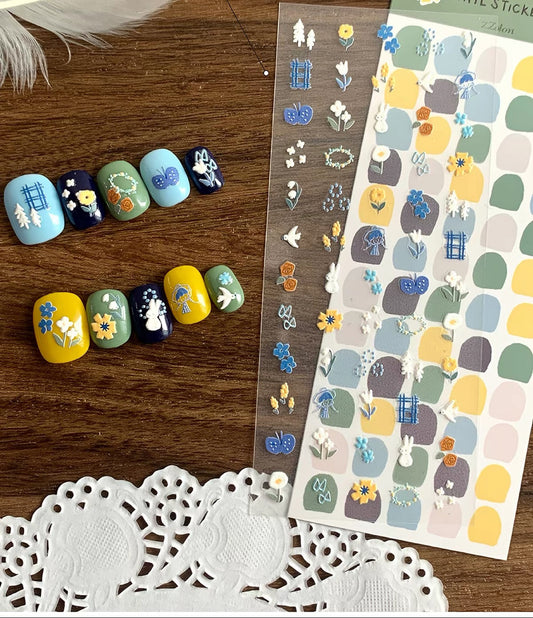 SPECIAL OFFER! Molinta - Nail Sticker Set | 6 Sheets | 3D Embossed | Jelly | Waterproof