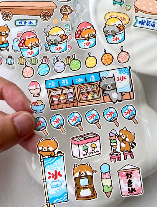 NEW! Raccoon House -  Shaved Ice | Kiss-cut | 7cm Synthetic Paper Tape |  Release Paper | 3M