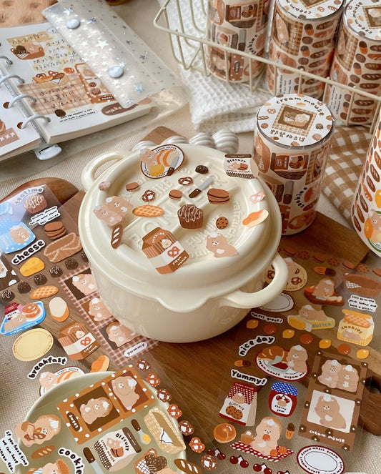 NEW! Cream Mouse - Picnic Polaroid | Kiss-cut | 7cm Synthetic Paper Tape |  Release Paper | 3M