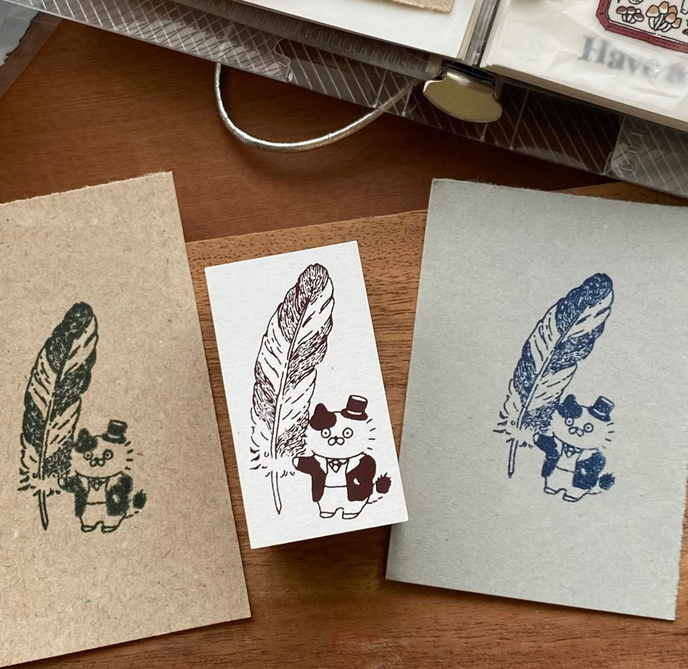 NEW! 3 Little Cat - Vintage Detective Agency | 5pcs Rubber Stamp Set
