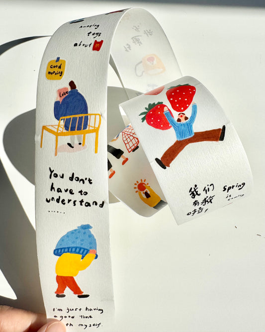 NEW! Two Raccoons X Seven - Every Little Moment | 4cm Kiss-cut Washi Tape |  Release Paper | 5M