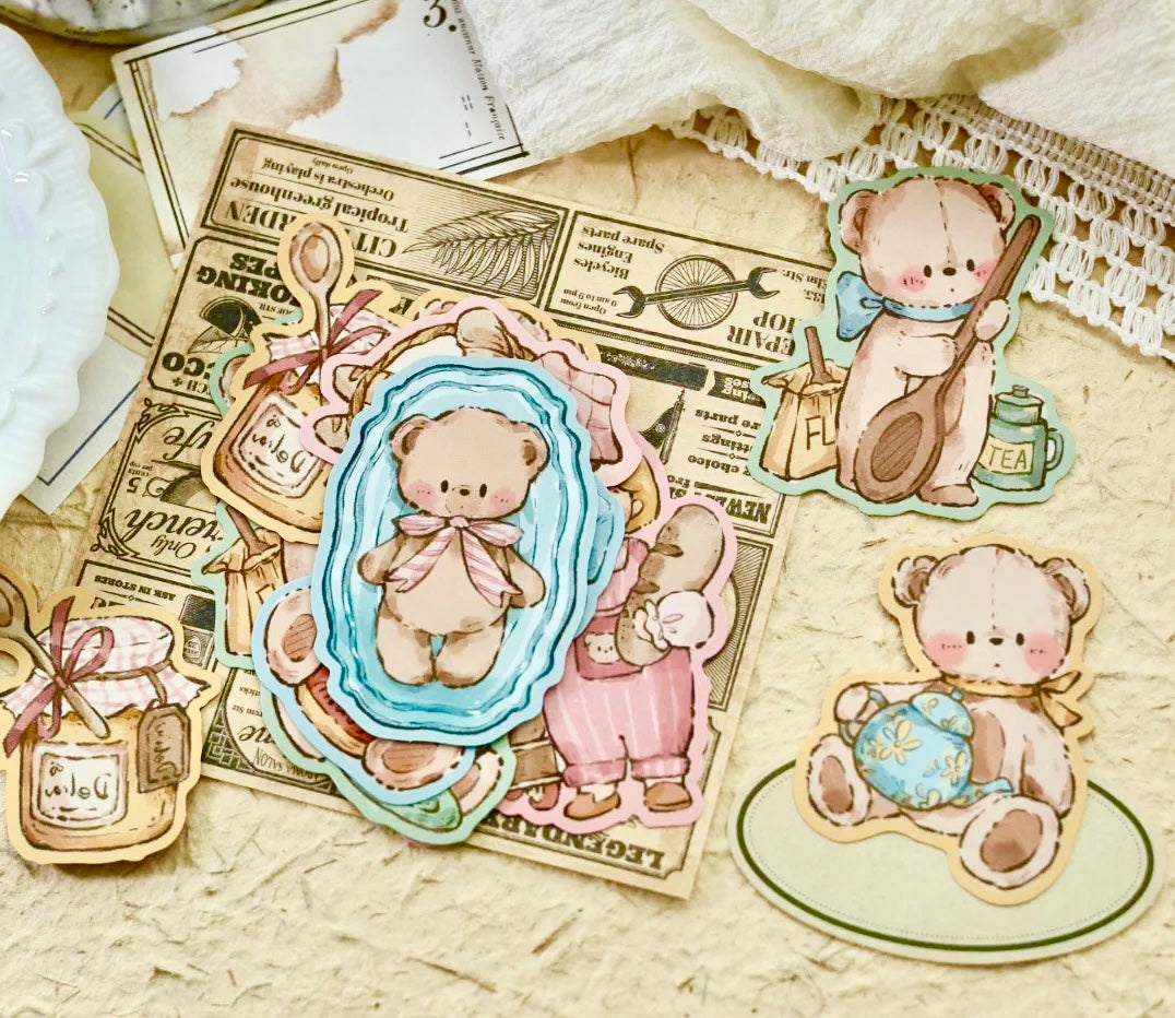 NEW! Miao Fu Studio - Baking Bear | 8pcs Card | Ephemera Paper