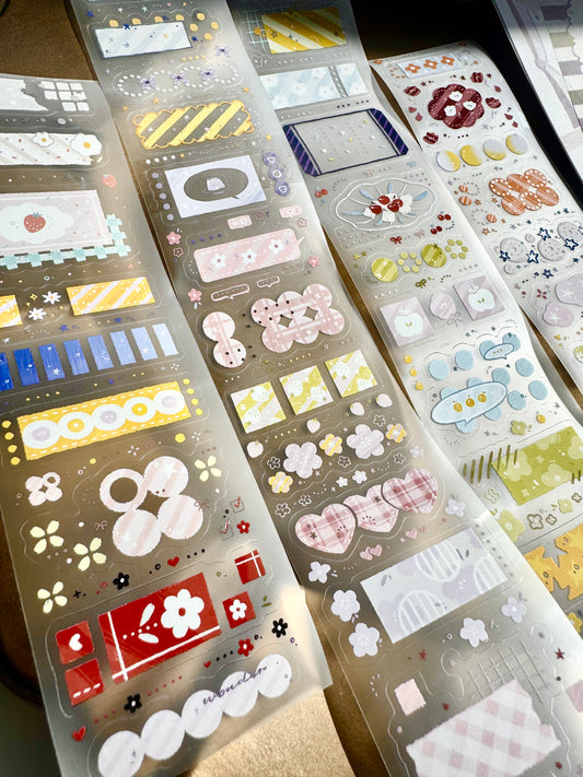 Walnut & Rita - Colorful | Kiss-cut | 5cm Matte PET Tape | Release Paper | 5M