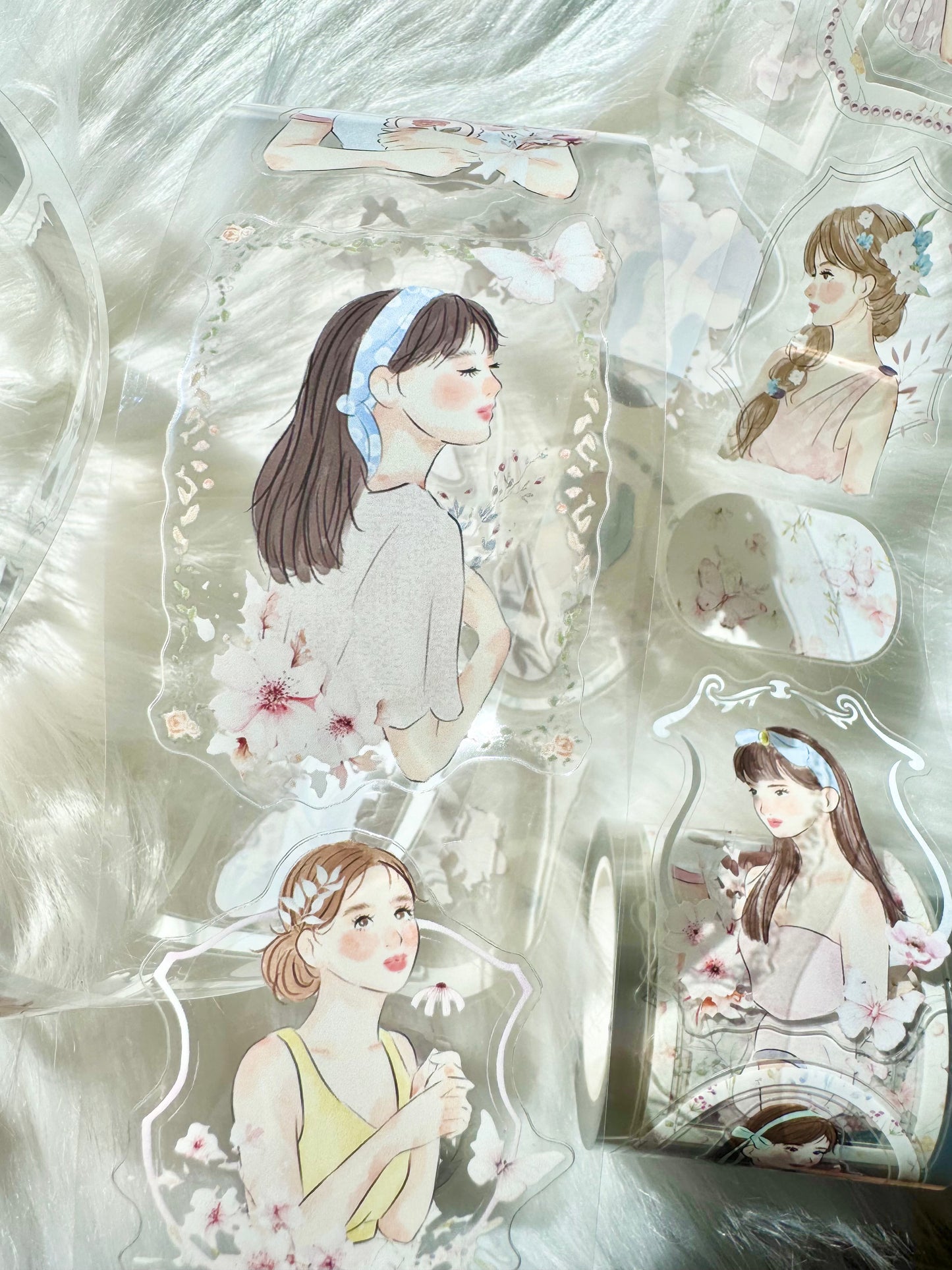 Katkreates Illustration - Douce | Kiss-cut | 5cm PET Tape | Release Paper