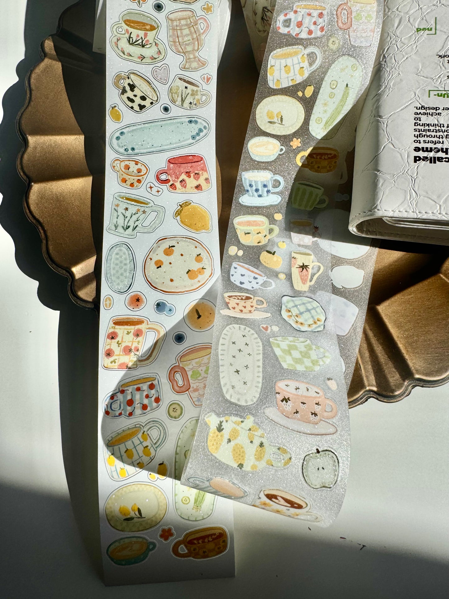 Lu Yu Studio - Mini Cups | Kiss-cut | 6cm Glitter Tape | Release Paper | 5M