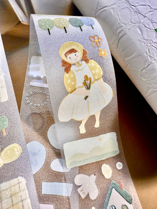 Lu Yu Studio - Countryside | Kiss-cut | 5cm Glitter PET Tape | Release Paper | 5M