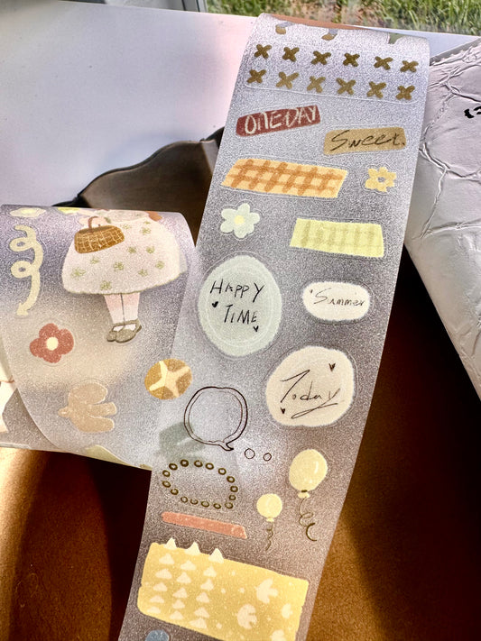 Lu Yu Studio - Countryside | Kiss-cut | 5cm Glitter PET Tape | Release Paper | 5M