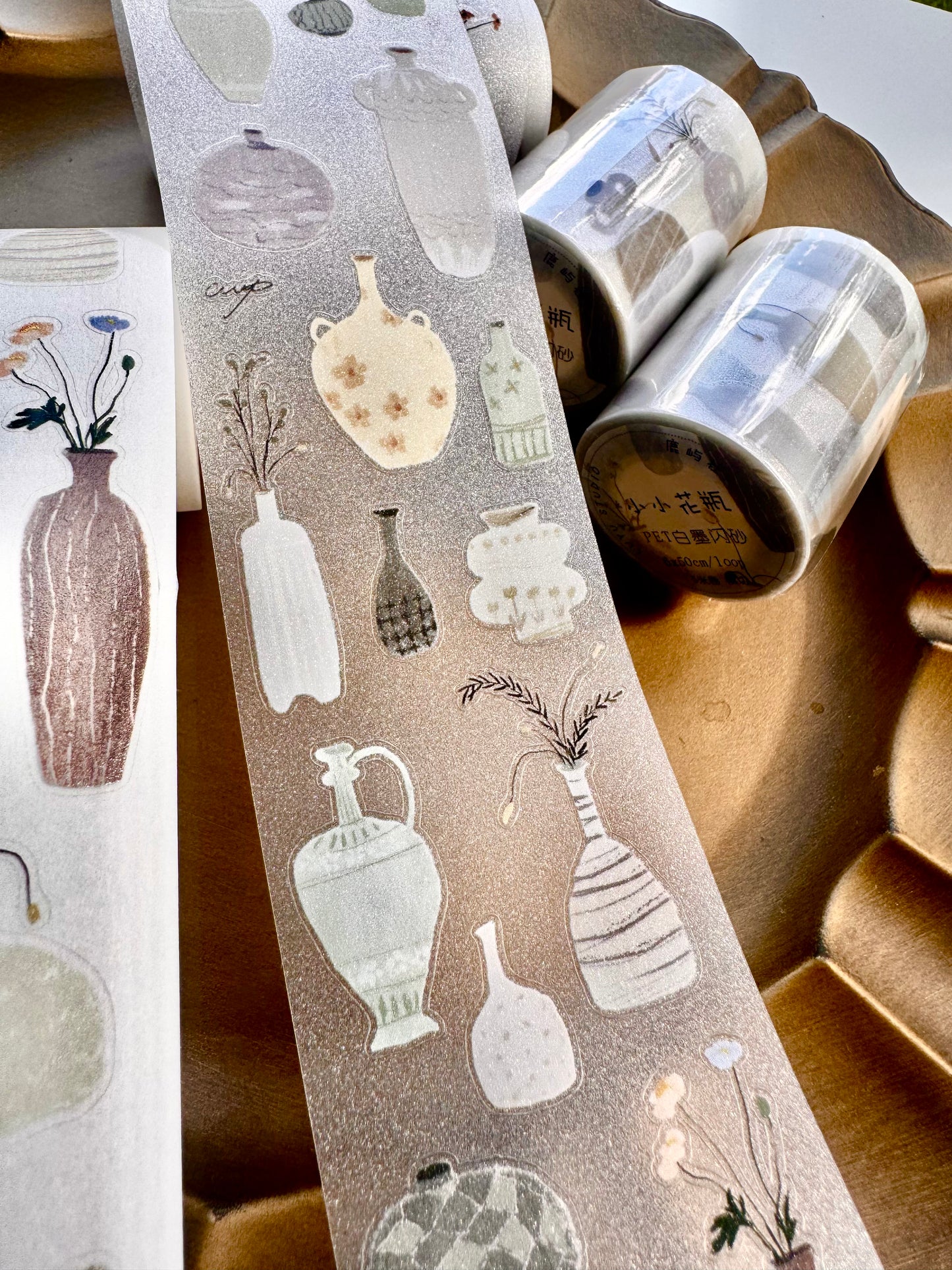 Lu Yu Studio - Little Vases | Kiss-cut | 6cm Tape | Release Paper | 5M