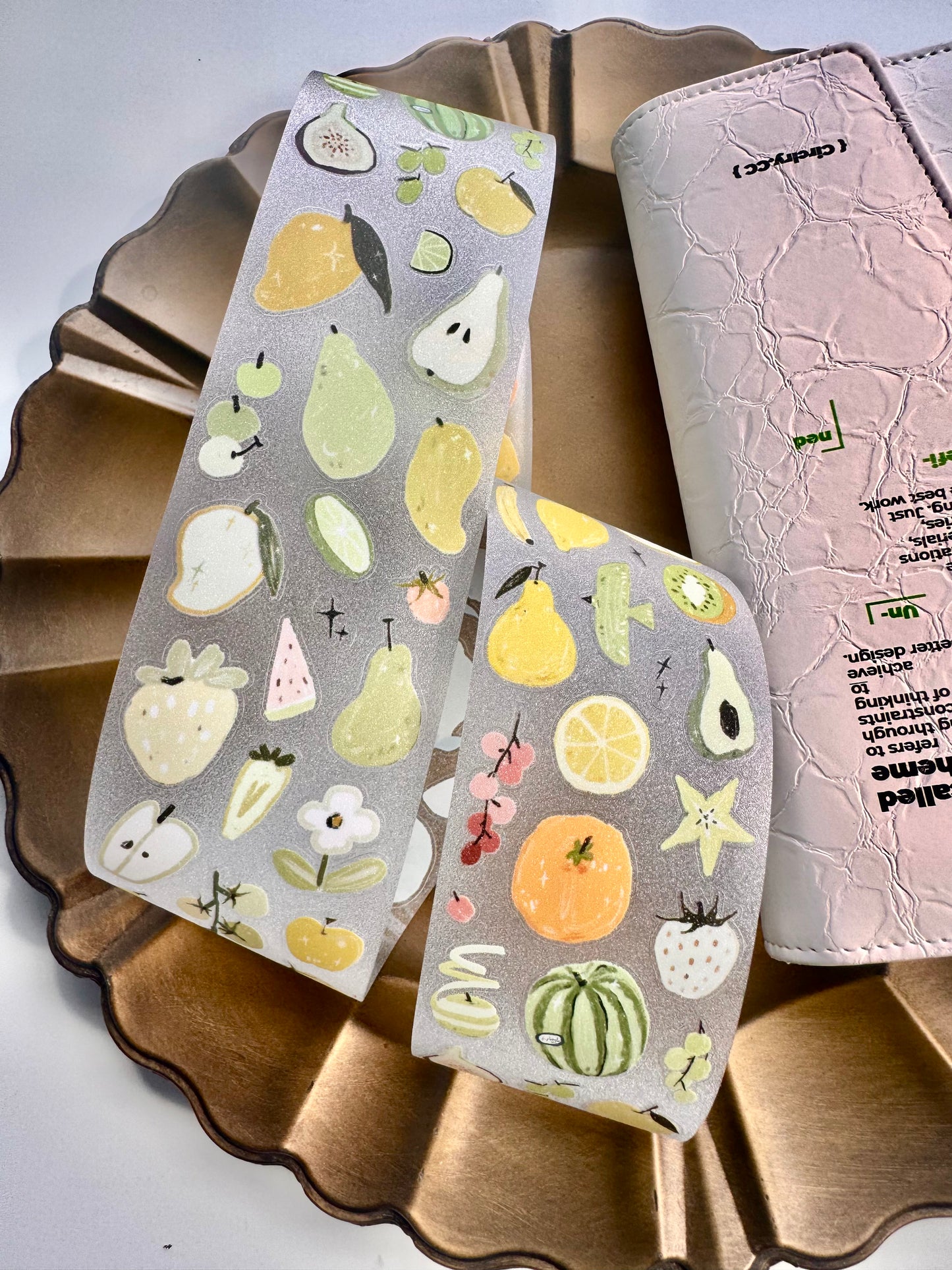 Lu Yu Studio - Little Fruits | Kiss-cut | 6cm Glitter PET Tape | Release Paper | 5M