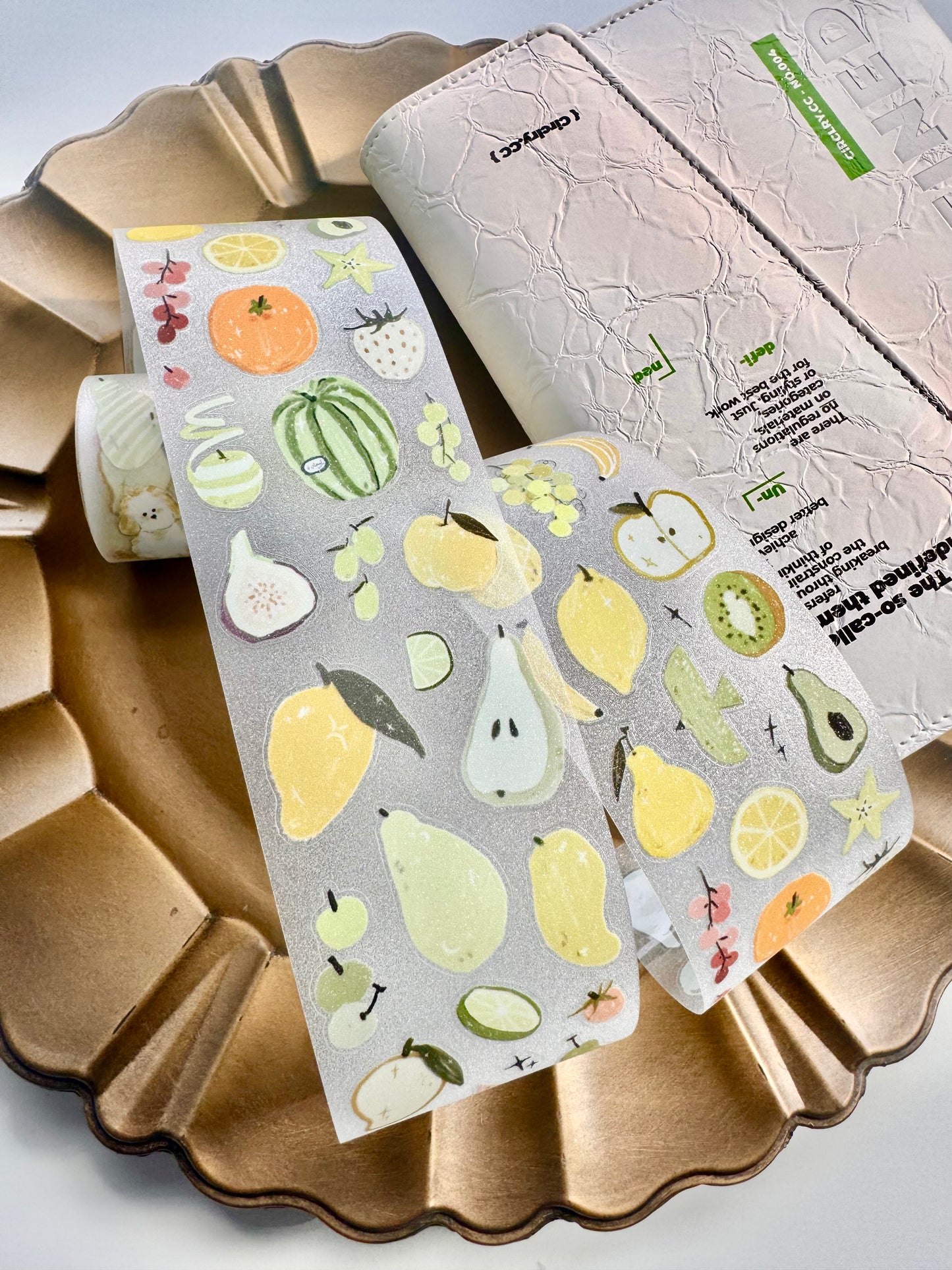 Lu Yu Studio - Little Fruits | Kiss-cut | 6cm Glitter PET Tape | Release Paper | 5M