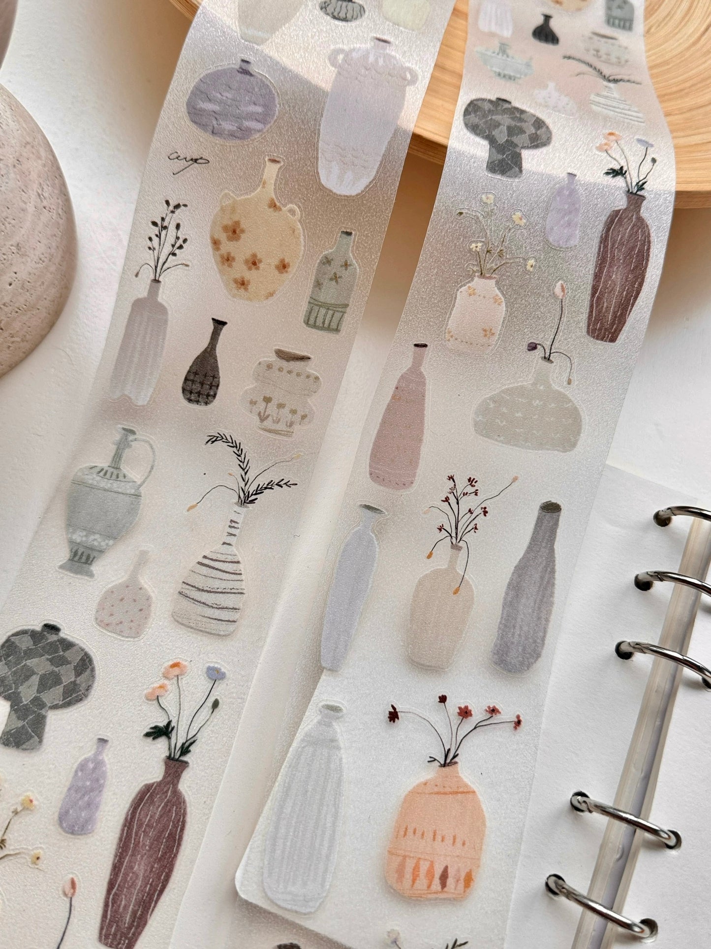 Lu Yu Studio - Little Vases | Kiss-cut | 6cm Tape | Release Paper | 5M
