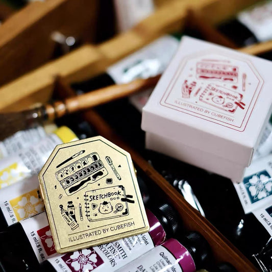 Cube Fish - Painting | Brass | Notebook/ TN/ Planner Clip | Bookmark