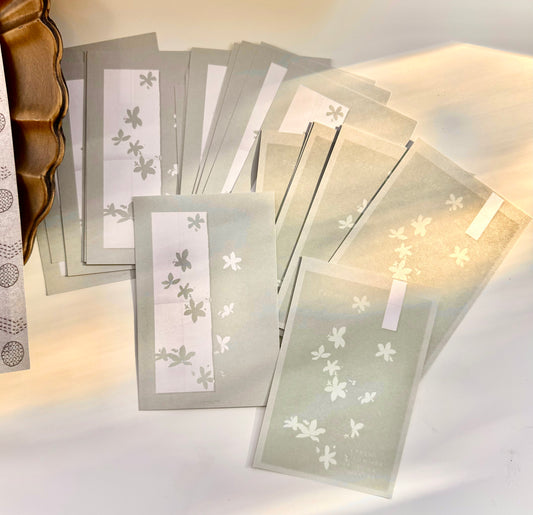 NEW! Jennzaa Zoey Studio - Green | A7 Size | 30 Sheets Memo Pad | Ephemera Paper