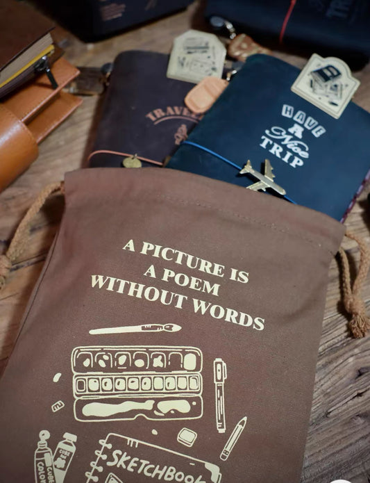 Cube Fish - Painting| TN | Notebook | Planner Fabric Bag | Journaling Accessories