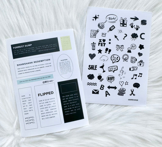 NEW!  Stickers - a | Kiss-cut | 2 Sheets Sticker