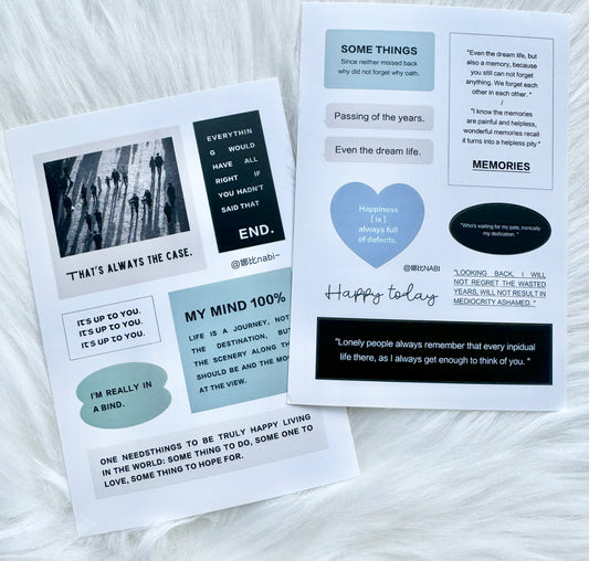 NEW!  Stickers - e | Kiss-cut | 2 Sheets Sticker