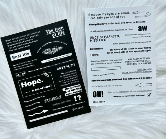 NEW!  Stickers - f | Kiss-cut | 2 Sheets Sticker