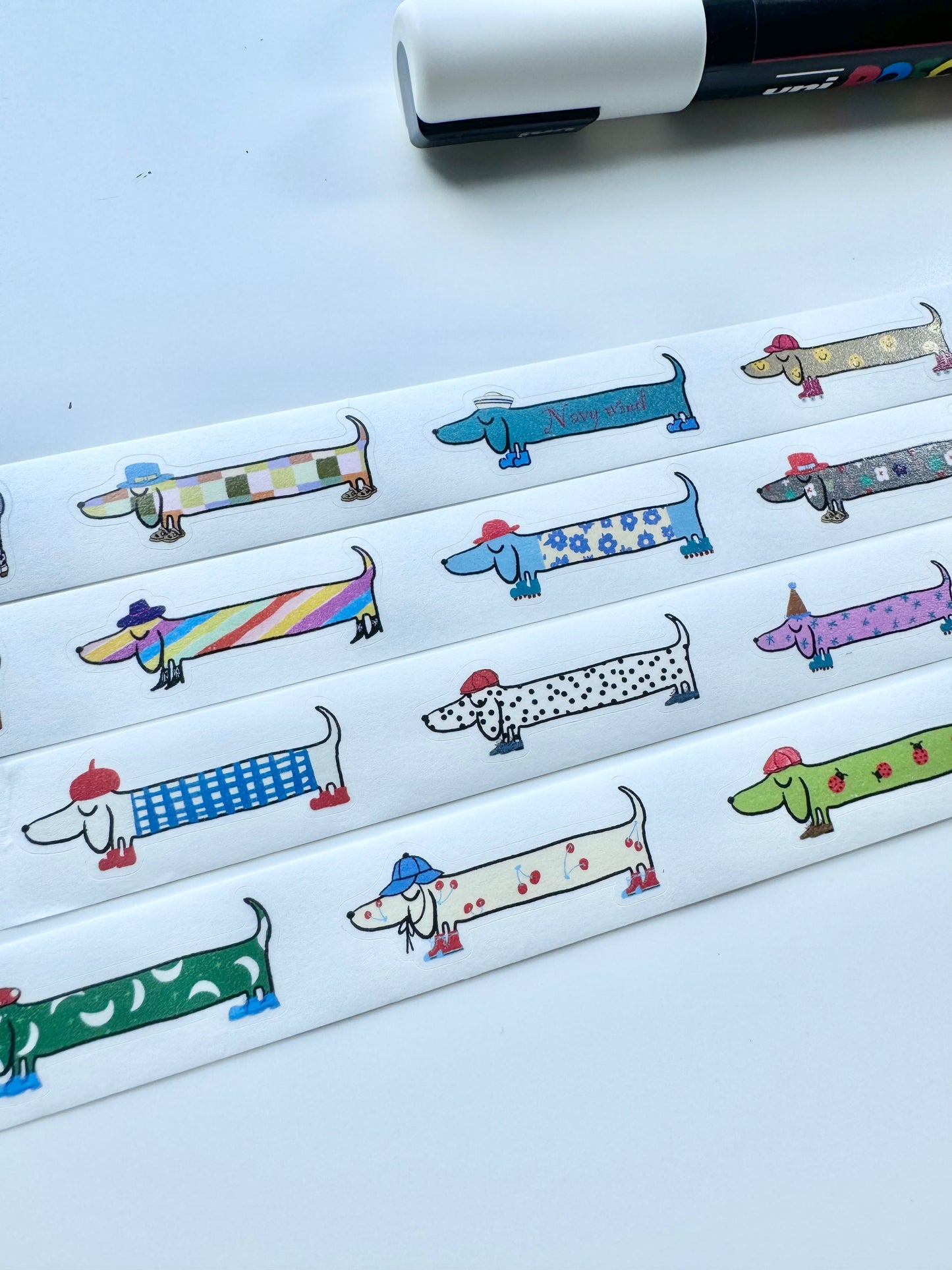 Xiyue Studio - Miniature Dachshund | Kiss-cut | 1.8cm Tape | Release Paper | 5M
