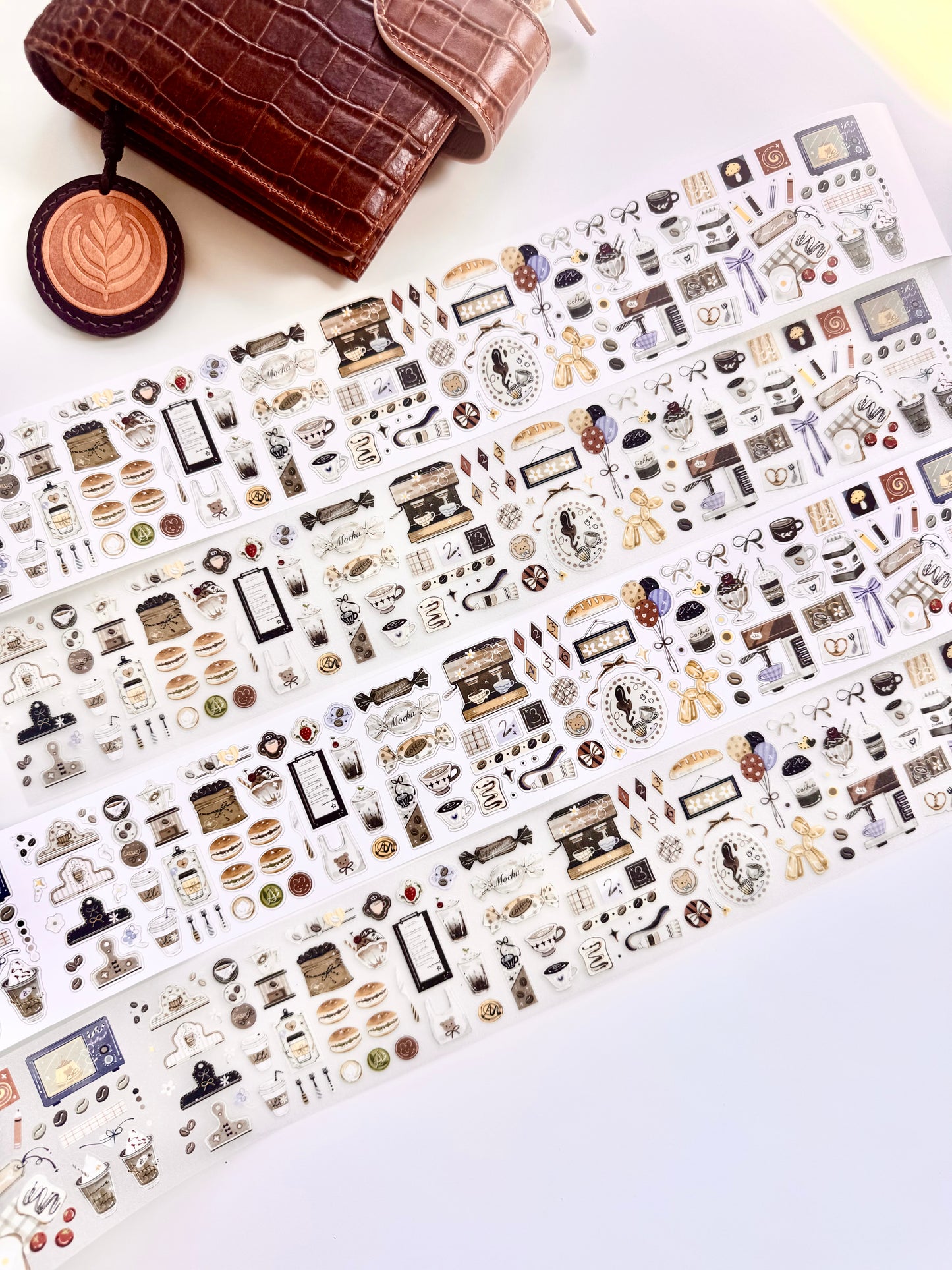 NEW! Wines - Latte Time | Kiss-cut | 6cm Glitter Tape | Release Paper | 5.25M