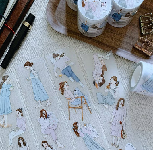 Katkreates Illustration - Slow Days | 5cm PET Tape | Release Paper