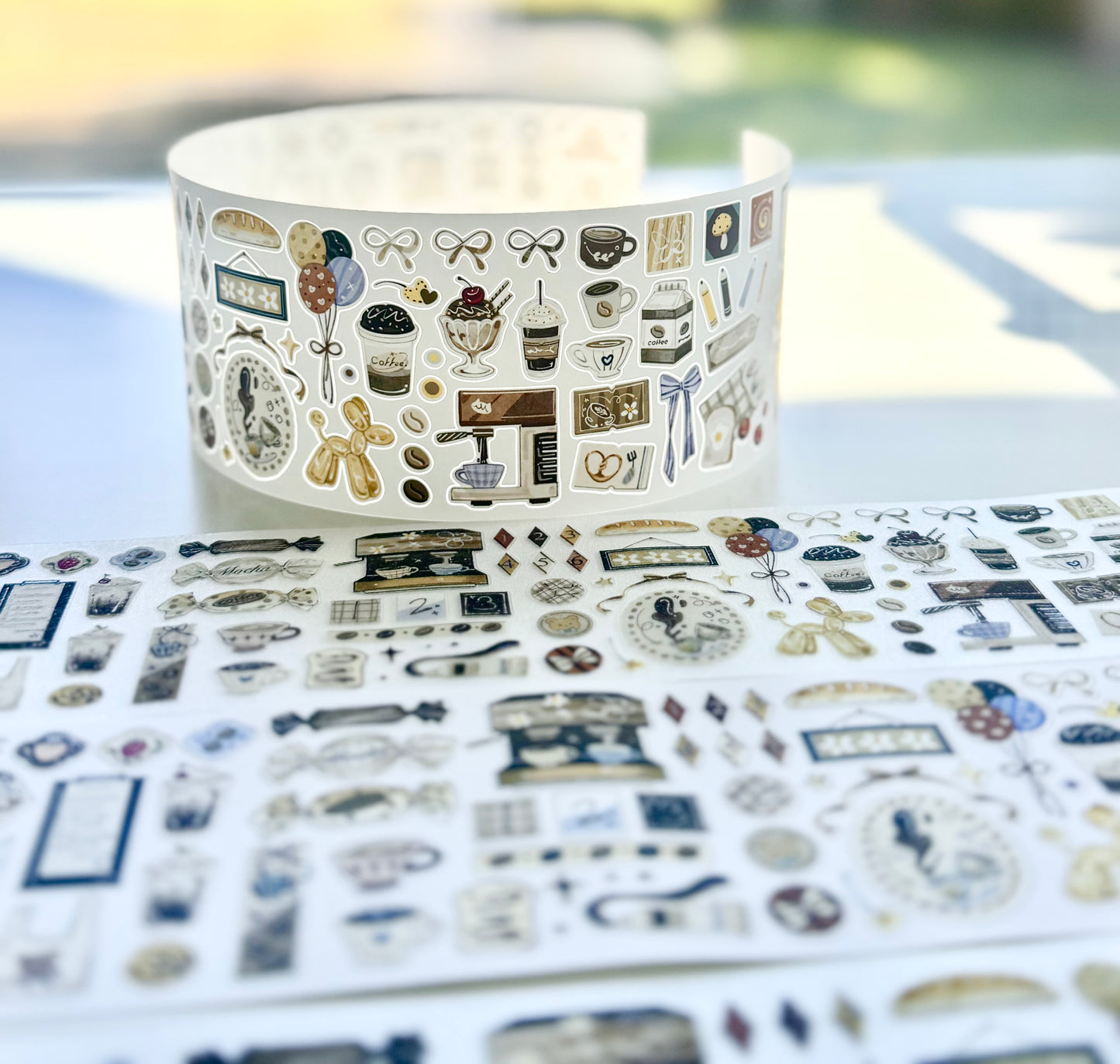 NEW! Wines - Latte Time | Kiss-cut | 6cm Glitter Tape | Release Paper | 5.25M