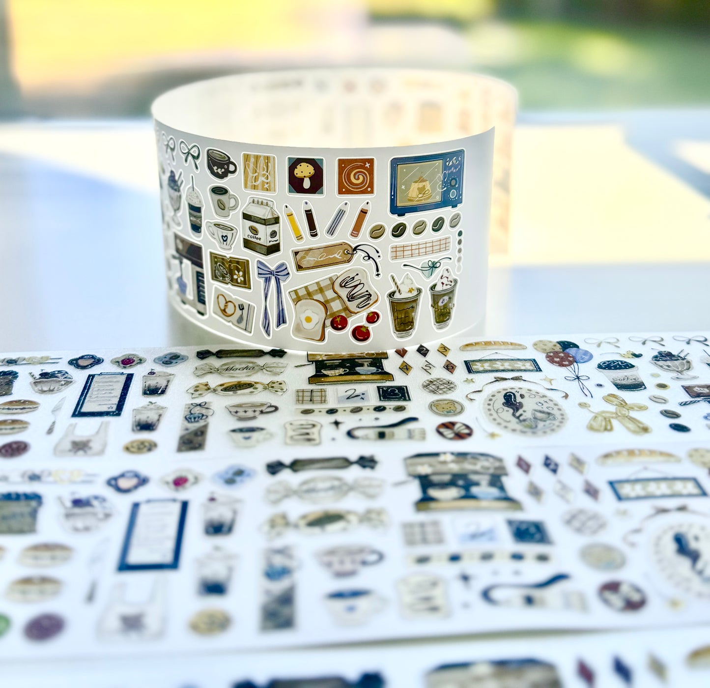 NEW! Wines - Latte Time | Kiss-cut | 6cm Glitter Tape | Release Paper | 5.25M