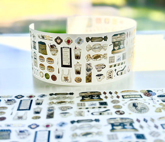 NEW! Wines - Latte Time | Kiss-cut | 6cm Glitter Tape | Release Paper | 5.25M