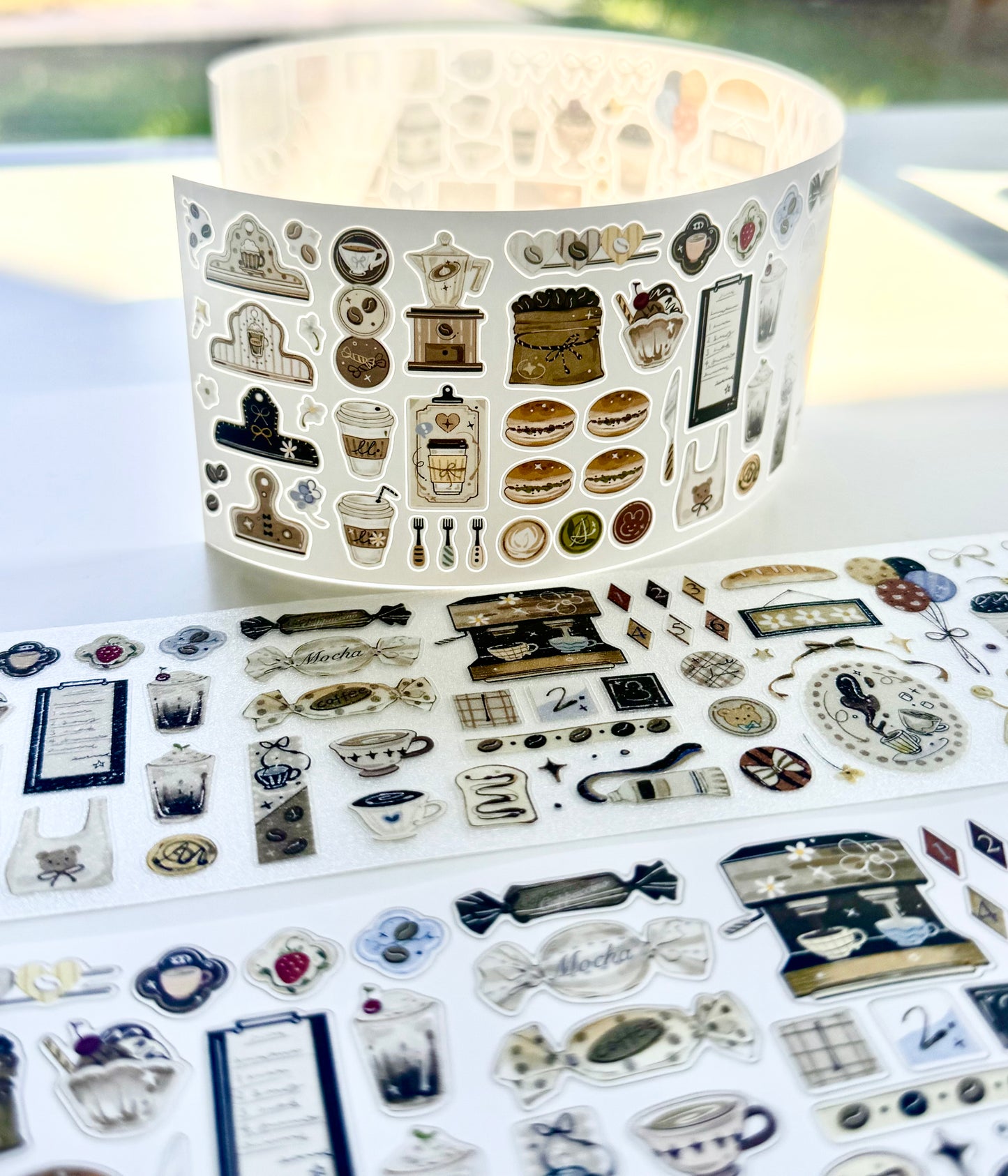 NEW! Wines - Latte Time | Kiss-cut | 6cm Glitter Tape | Release Paper | 5.25M