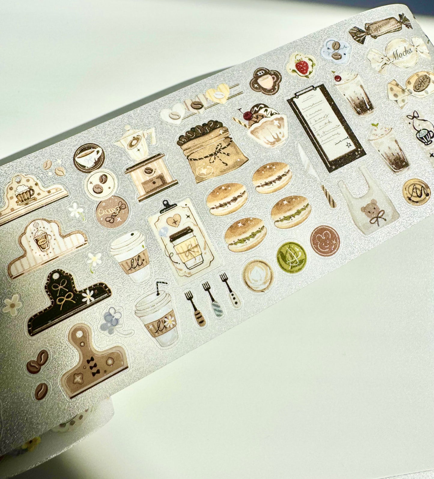 NEW! Wines - Latte Time | Kiss-cut | 6cm Glitter Tape | Release Paper | 5.25M